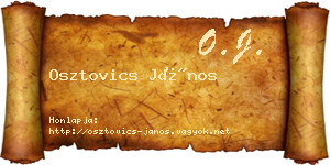 Osztovics János névjegykártya