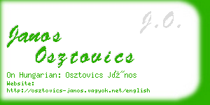 janos osztovics business card